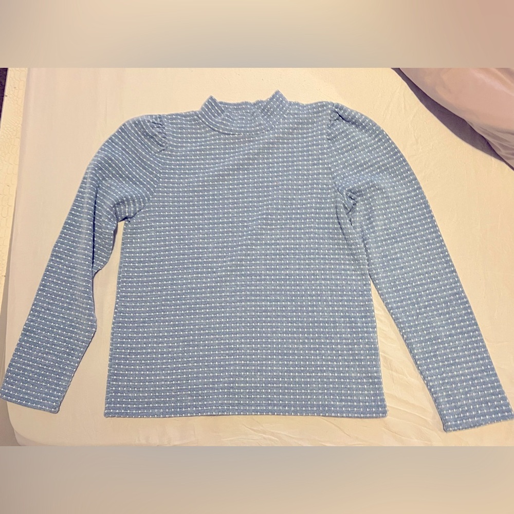 Madewell Blue Textured Knit Top
